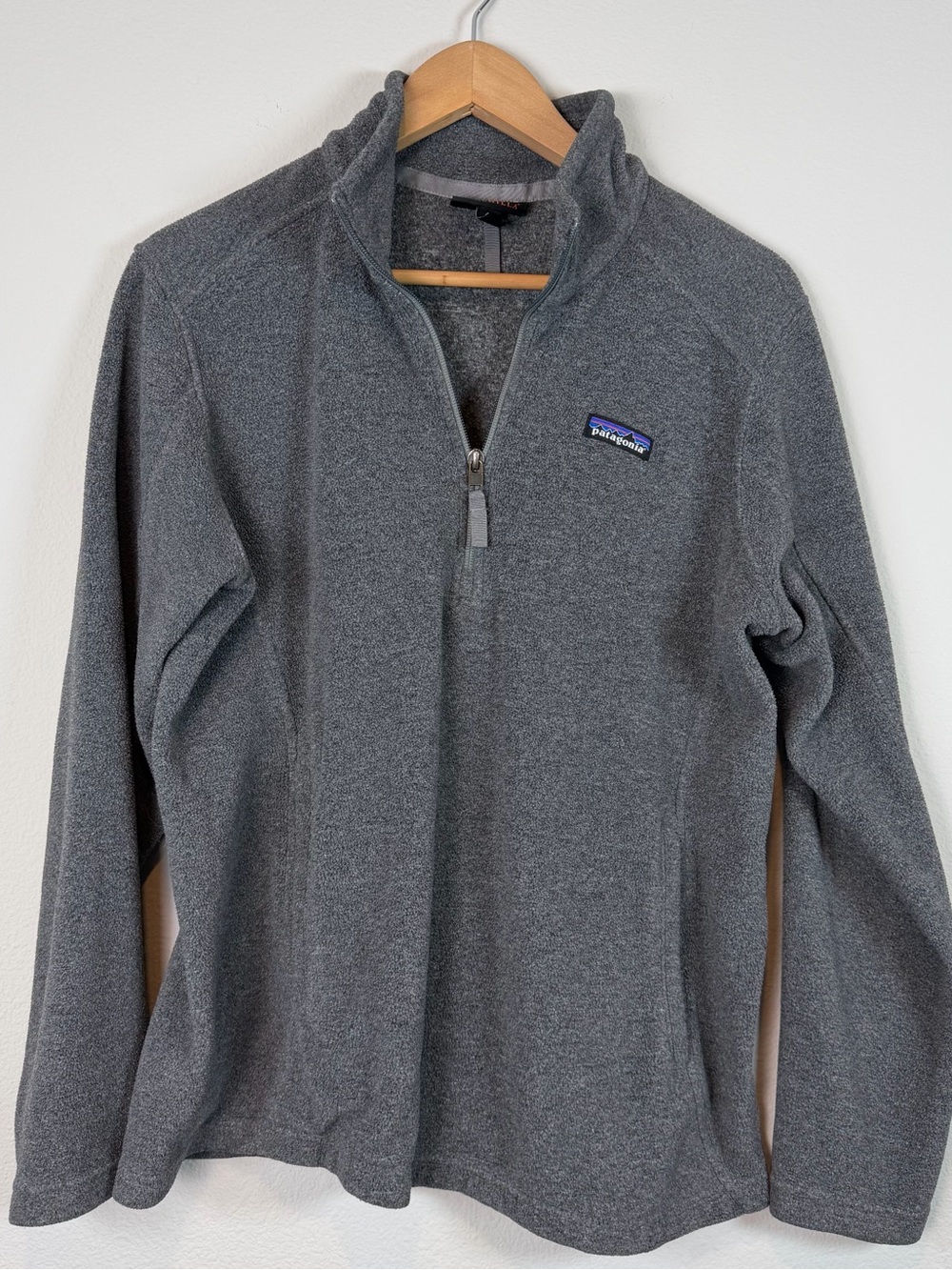 Patagonia Synchilla Marsupial Pullover Women's Sz L Gray Quarter Zip Fleece